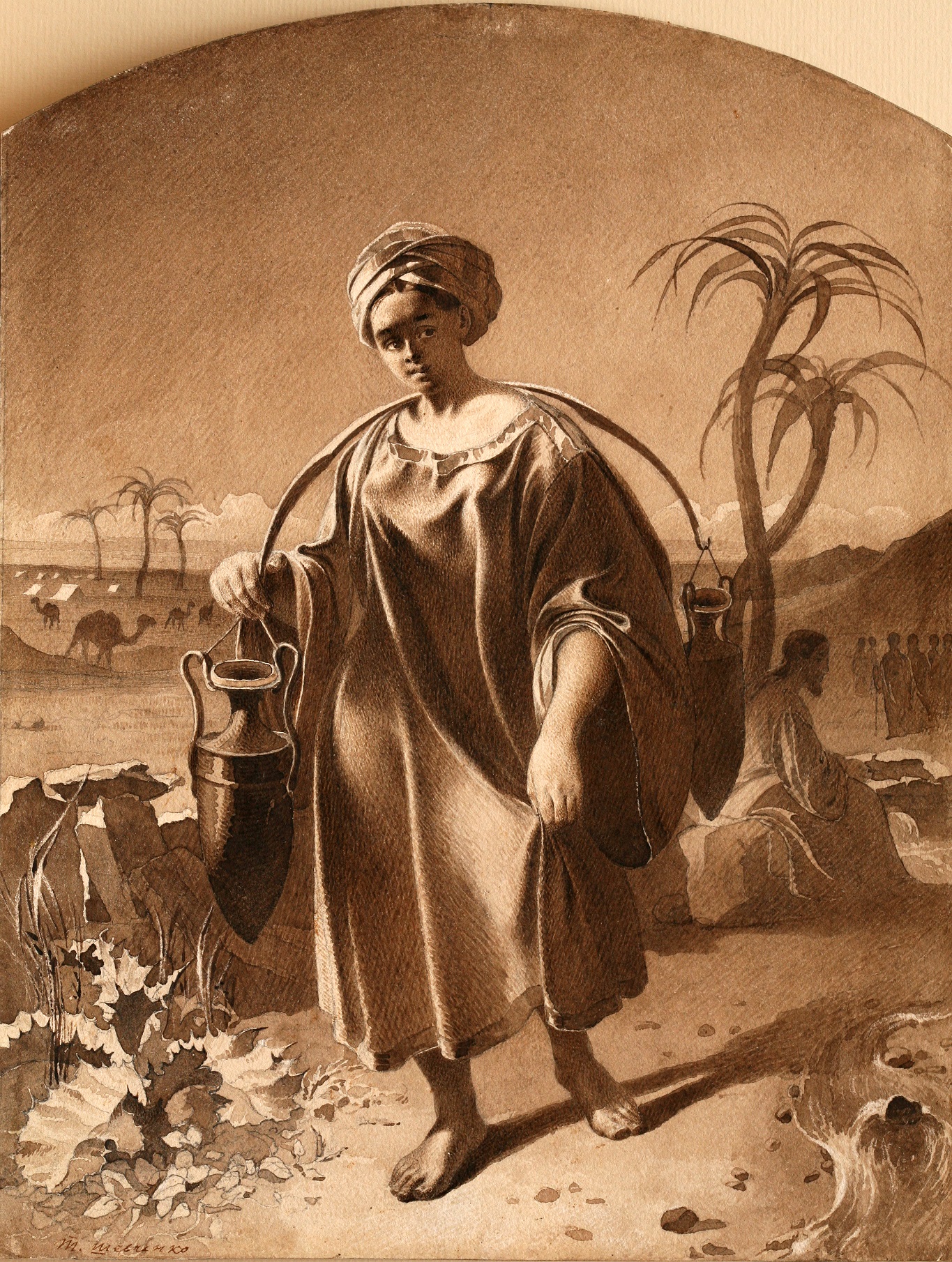 A Samaritan Woman, 1856, sepia